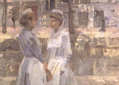 Isaac Israels Amsterdam Serving Girls on the Gracht (nn02) china oil painting image